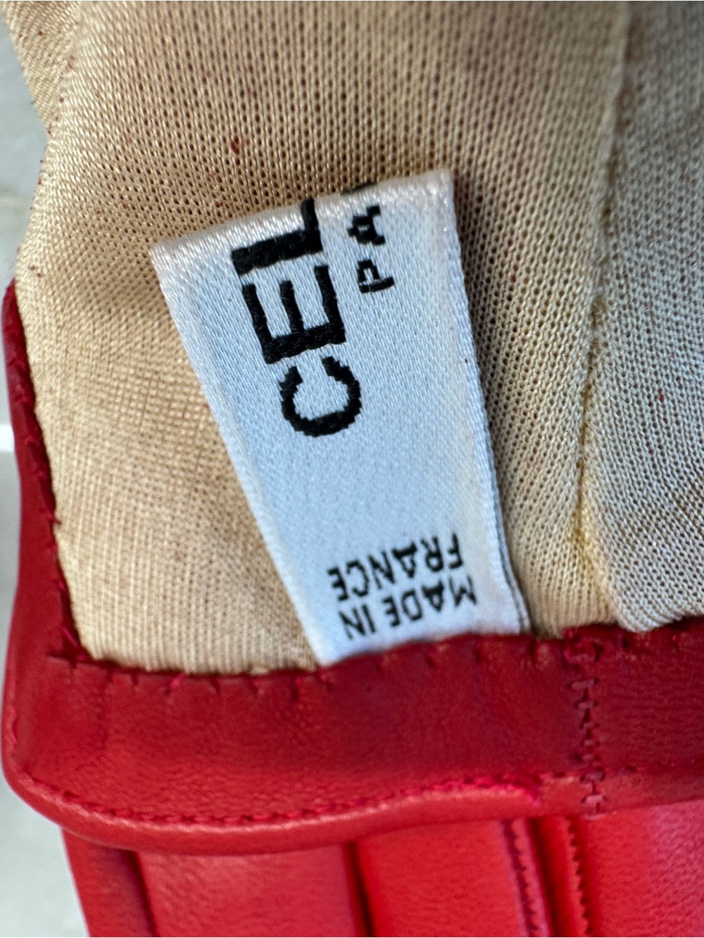 Celine Red Lambskin Leather Gloves - Picture 10 of 12